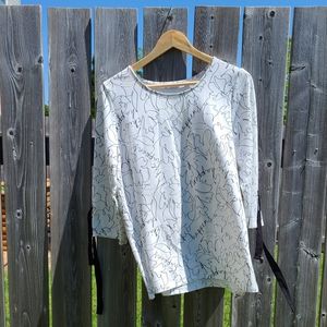 3/4 Sleeve Relaxed Fit Blouse